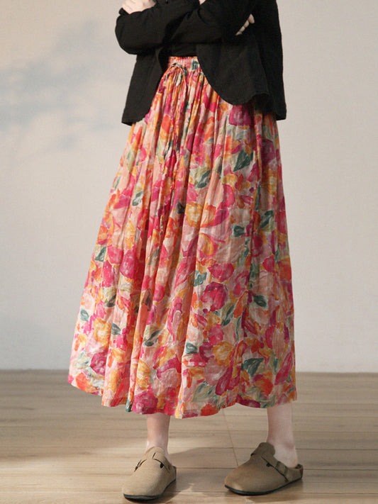Falda Begonia de Ramio con Flores