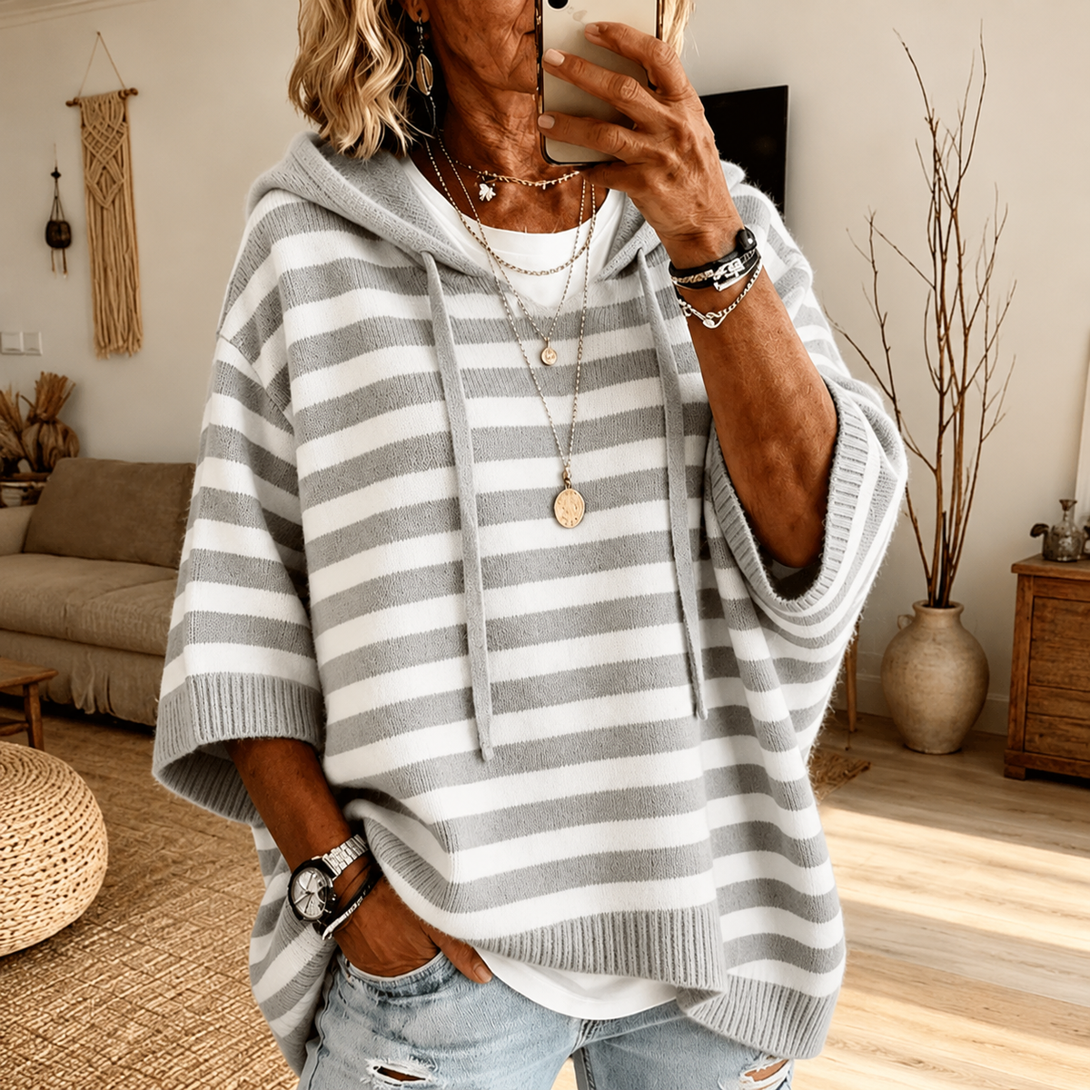 Jersey Poncho Remedios gris