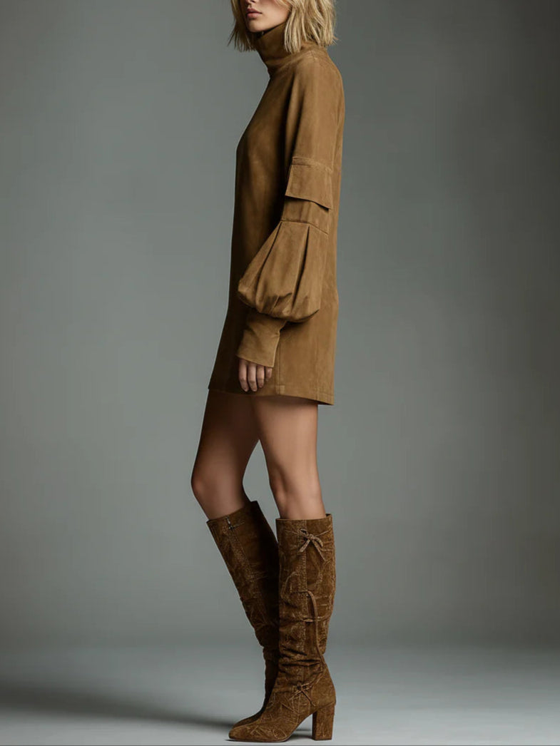 Vestido Maite Efecto Ante