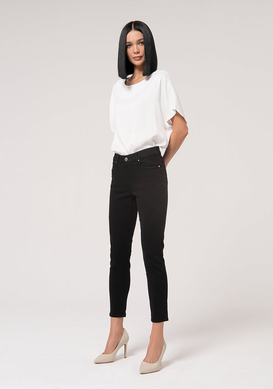 Gloria - Pantalón Slim de Algodón con Efecto Perfect Shape, vista 2 – Lucia Navarro