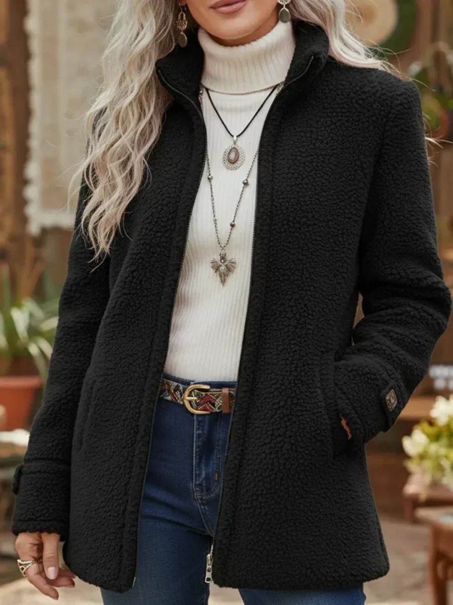 Chaqueta Borreguito Candela negro - Lucia Navarro