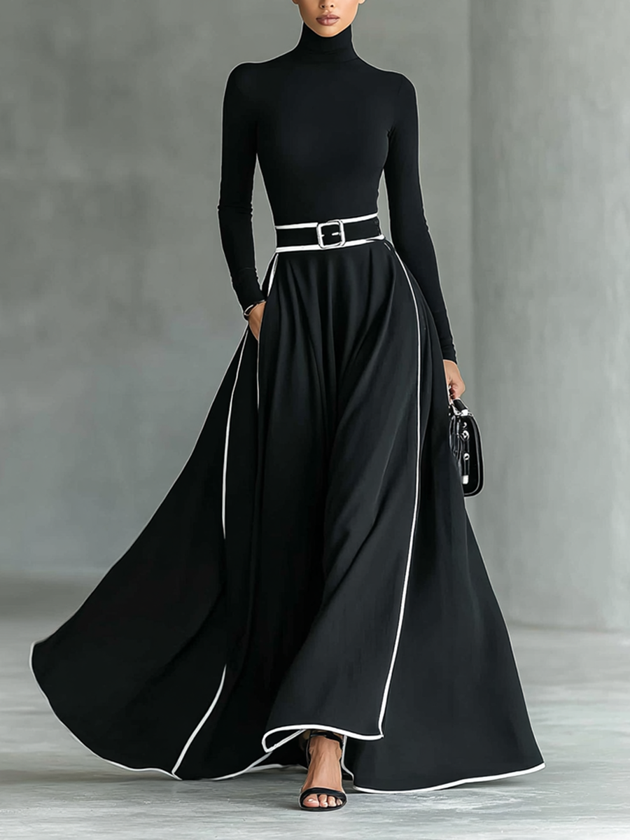 Vestido Nieves con Costuras