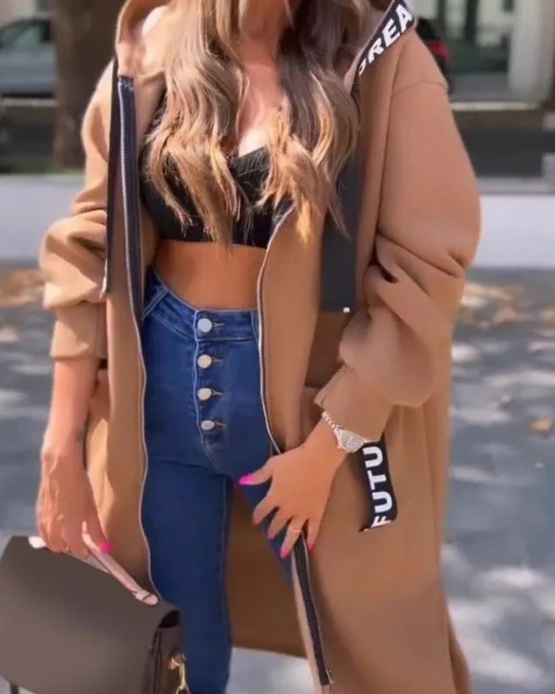 Sudadera Larga Ilaria con Capucha