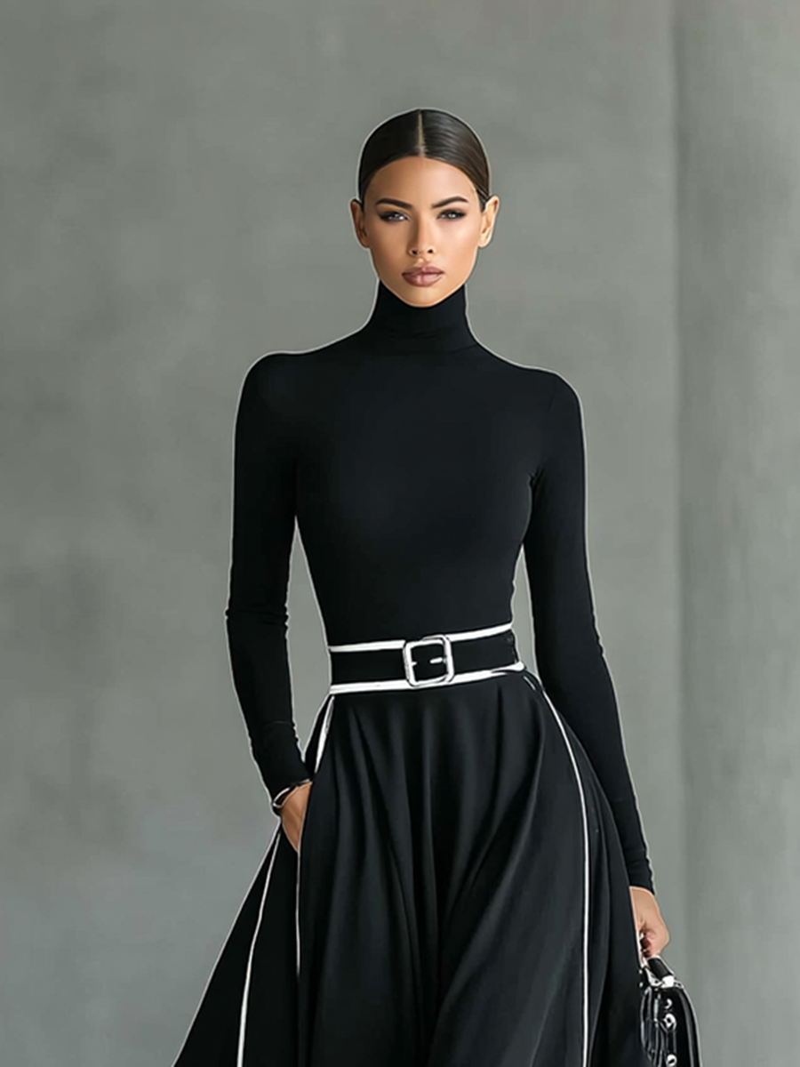 Vestido Nieves con Costuras