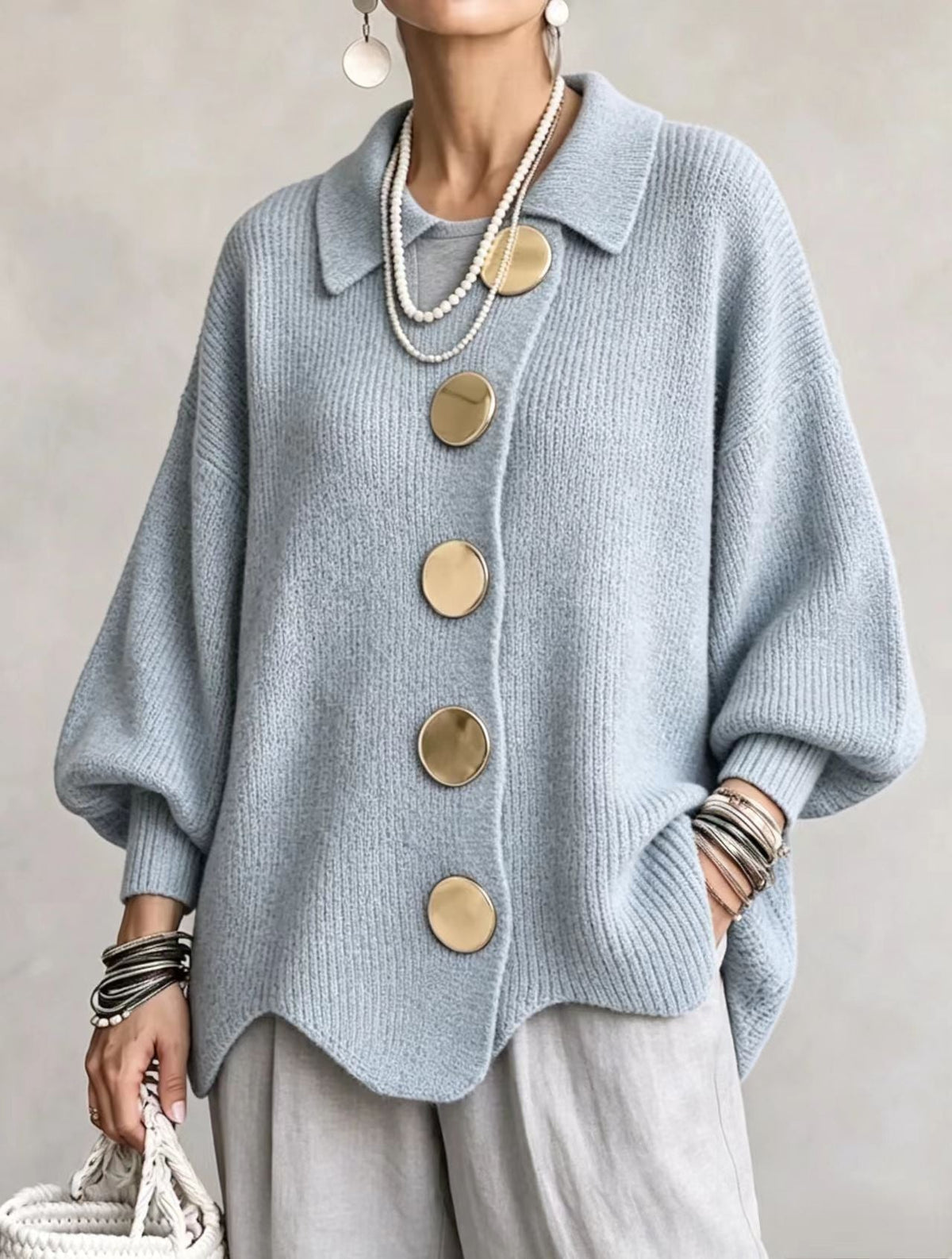Jersey Aurelia, color azul cielo – Lucia Navarro