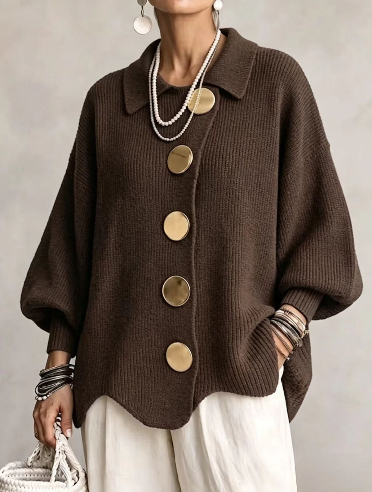 Jersey Aurelia, color moca – Lucia Navarro