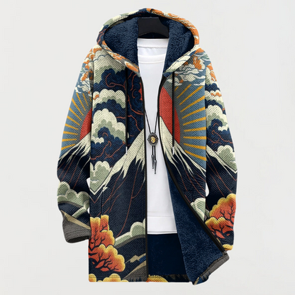 CLÍO - ABRIGO CON CAPUCHA ESTAMPADO AMANECER