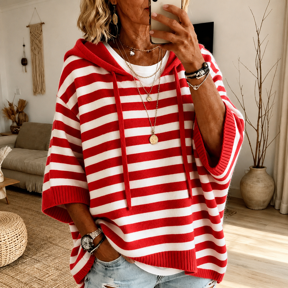 Jersey Poncho Remedios rojo
