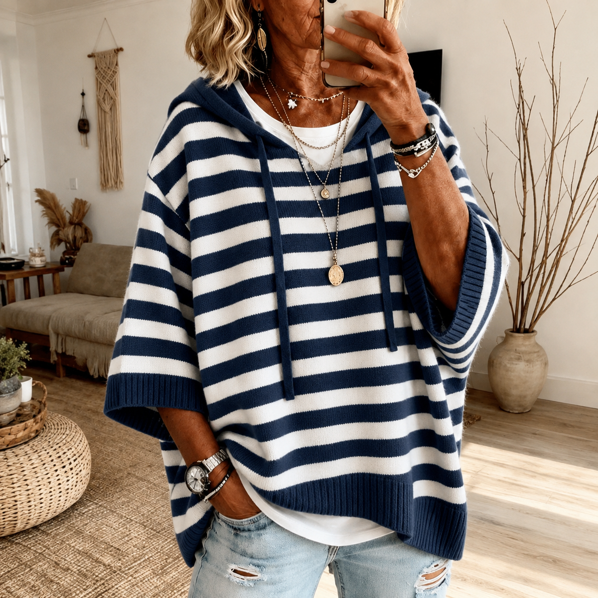 Jersey Poncho Remedios azul marino