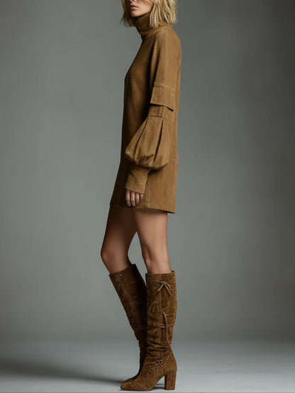Vestido Maite Efecto Ante