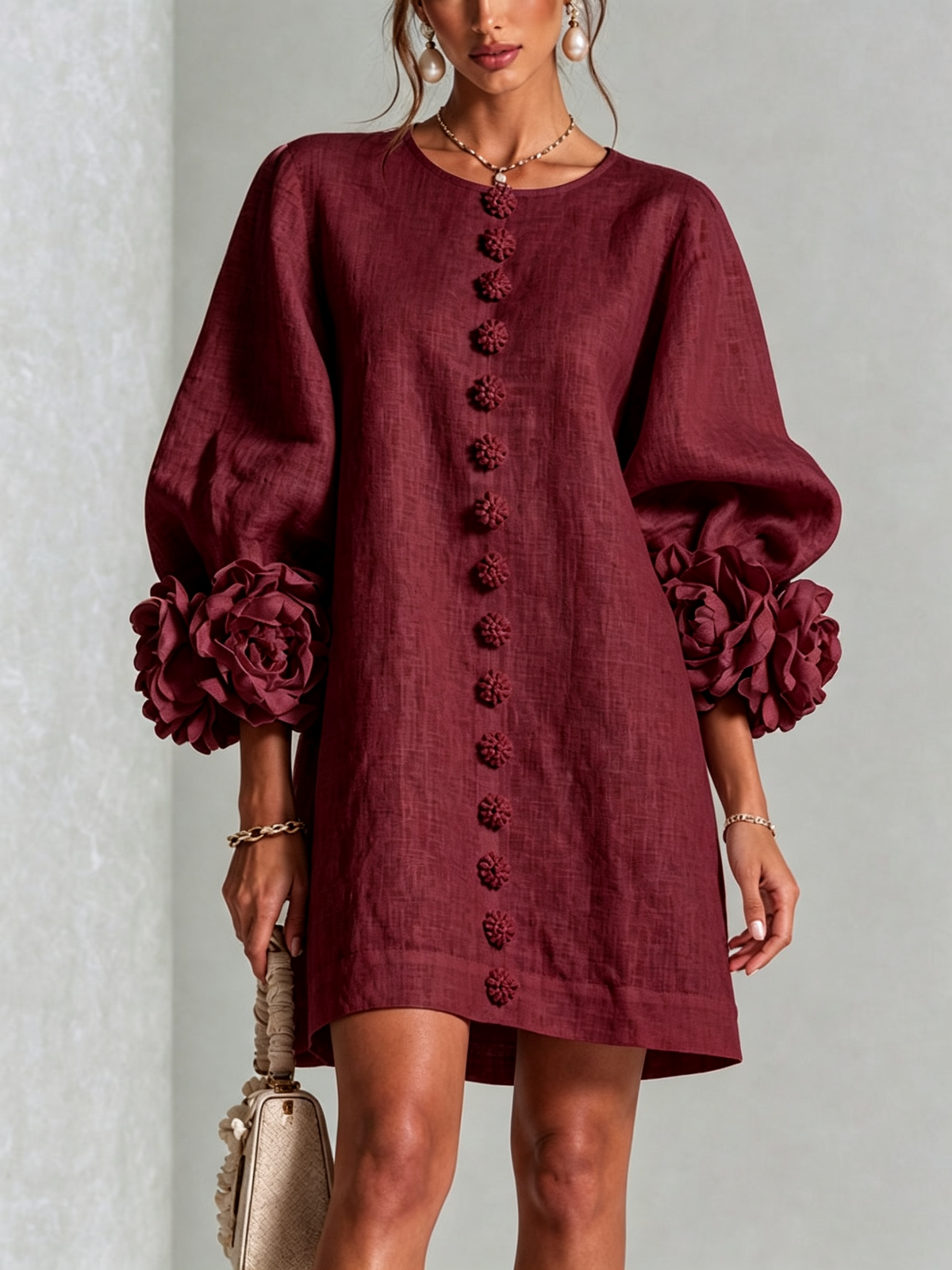 Vestido Nerea burdeos