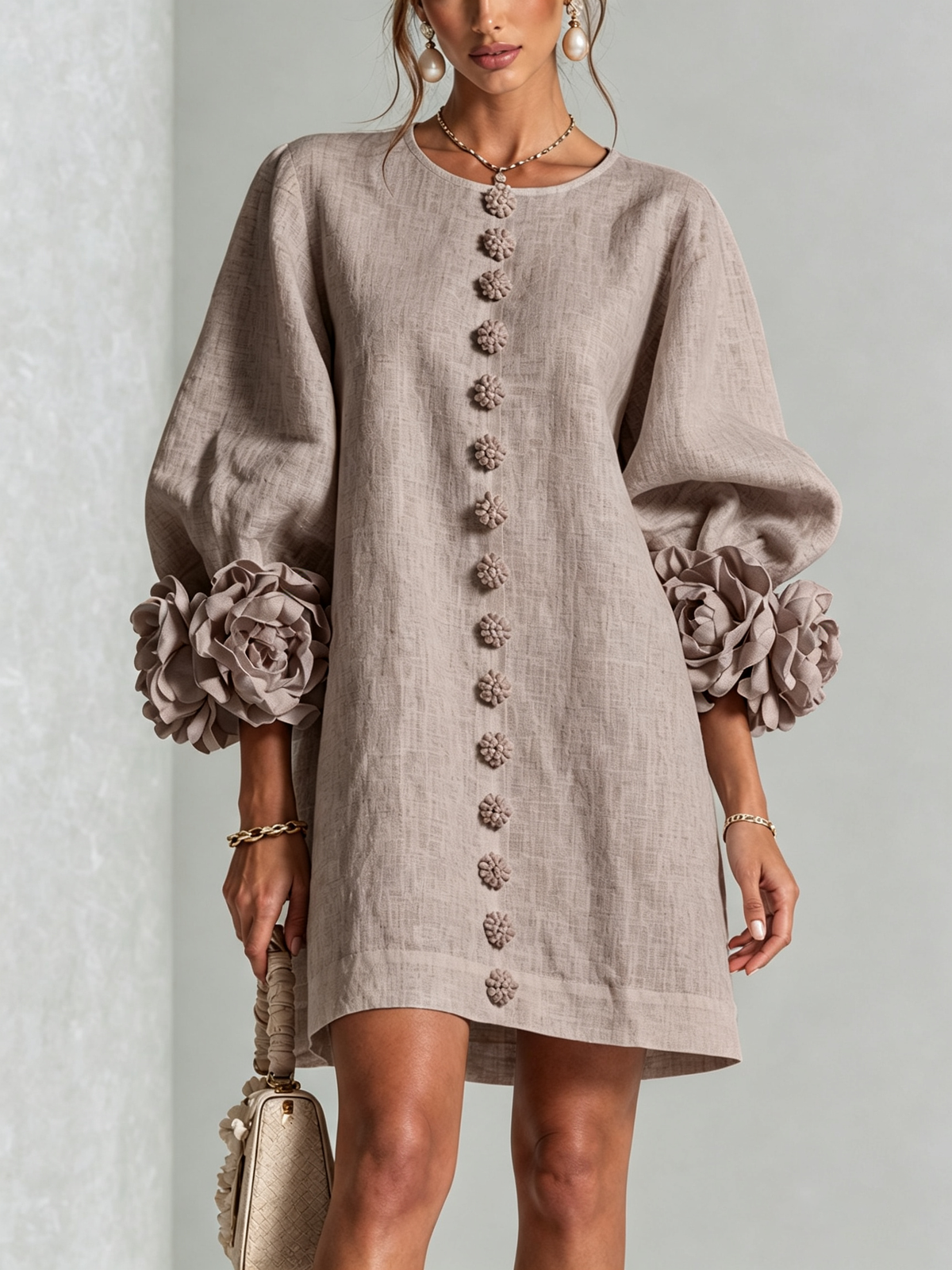 Vestido Nerea marrón claro