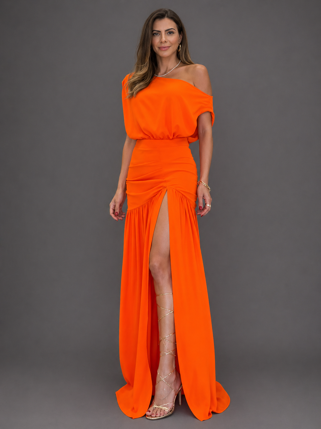 Adriana - Vestido Elegante Manga Raglán, vista 3 – Lucia Navarro