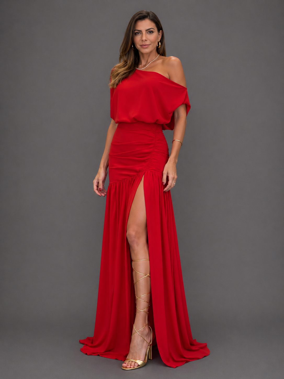 Adriana - Vestido Elegante Manga Raglán, vista 4 – Lucia Navarro