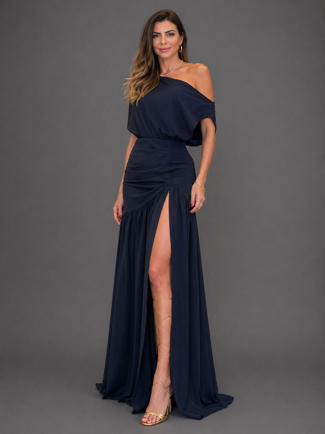 Adriana - Vestido Elegante Manga Raglán, vista 6 – Lucia Navarro