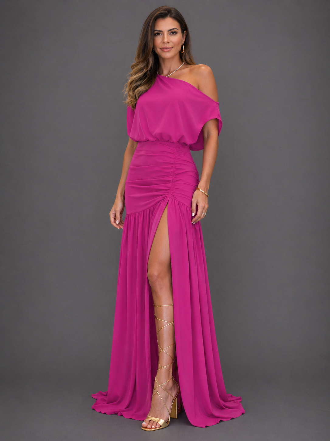 Adriana - Vestido Elegante Manga Raglán, vista 8 – Lucia Navarro