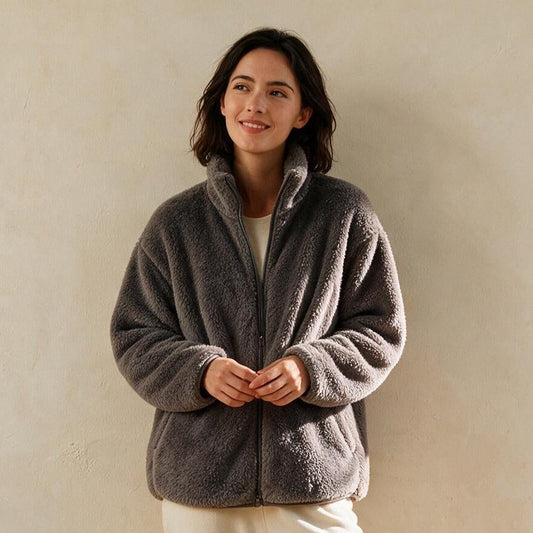 Chaqueta Borreguito Vera Gris – Lucia Navarro