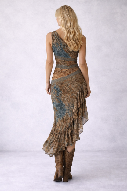 Iris - Vestido Estampado Sienna, vista 4 – Lucia Navarro