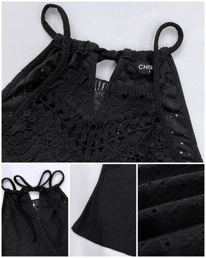 Raquel - Top de Jacquard con Escote Halter y Detalle de Encaje, vista 10 – Lucia Navarro