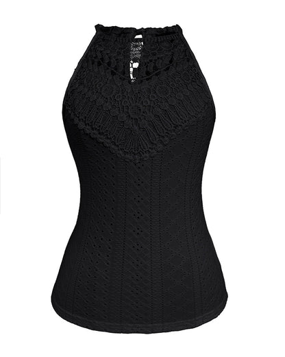 Raquel - Top de Jacquard con Escote Halter y Detalle de Encaje, vista 11 – Lucia Navarro