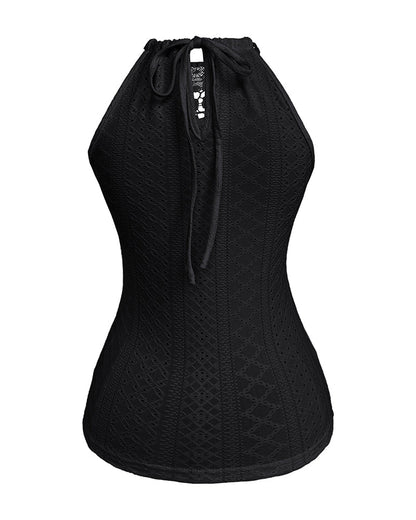 Raquel - Top de Jacquard con Escote Halter y Detalle de Encaje, vista 12 – Lucia Navarro