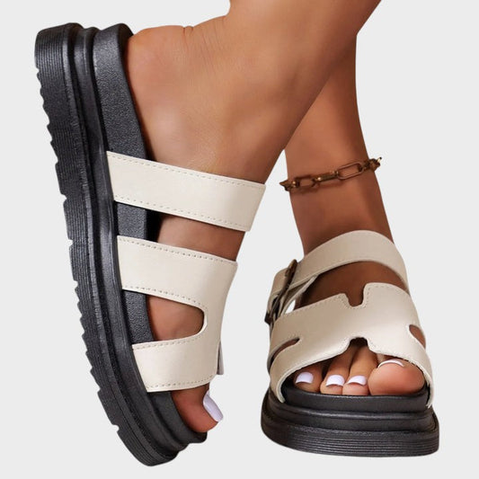 Rebeca - Sandalias de confort con diseño en H – Lucia Navarro