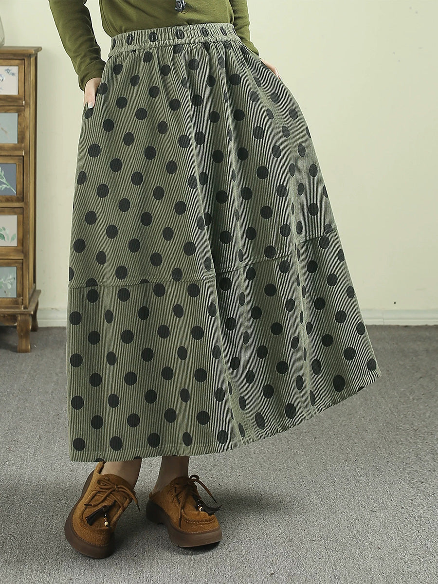 Falda Casilda de Pana con Lunares