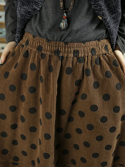 Falda Casilda de Pana con Lunares