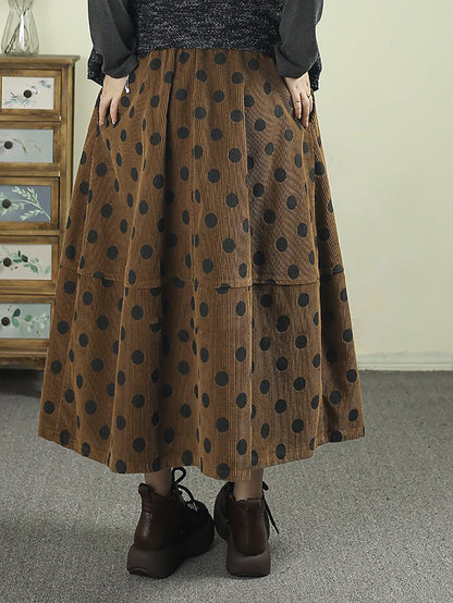 Falda Casilda de Pana con Lunares