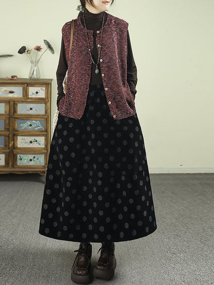 Falda Casilda de Pana con Lunares