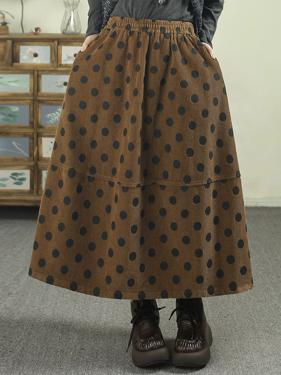 Falda Casilda de Pana con Lunares