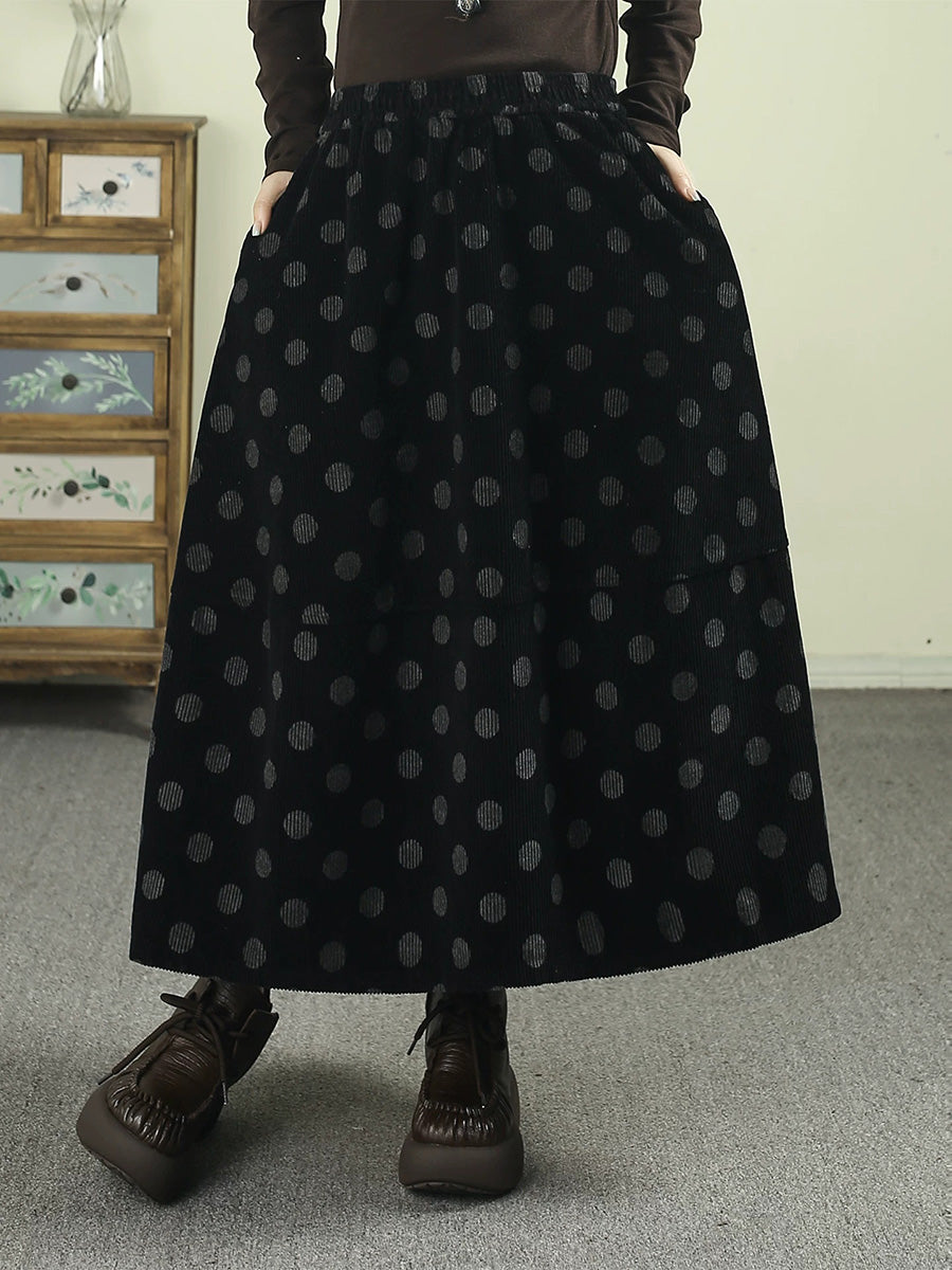 Falda Casilda de Pana con Lunares