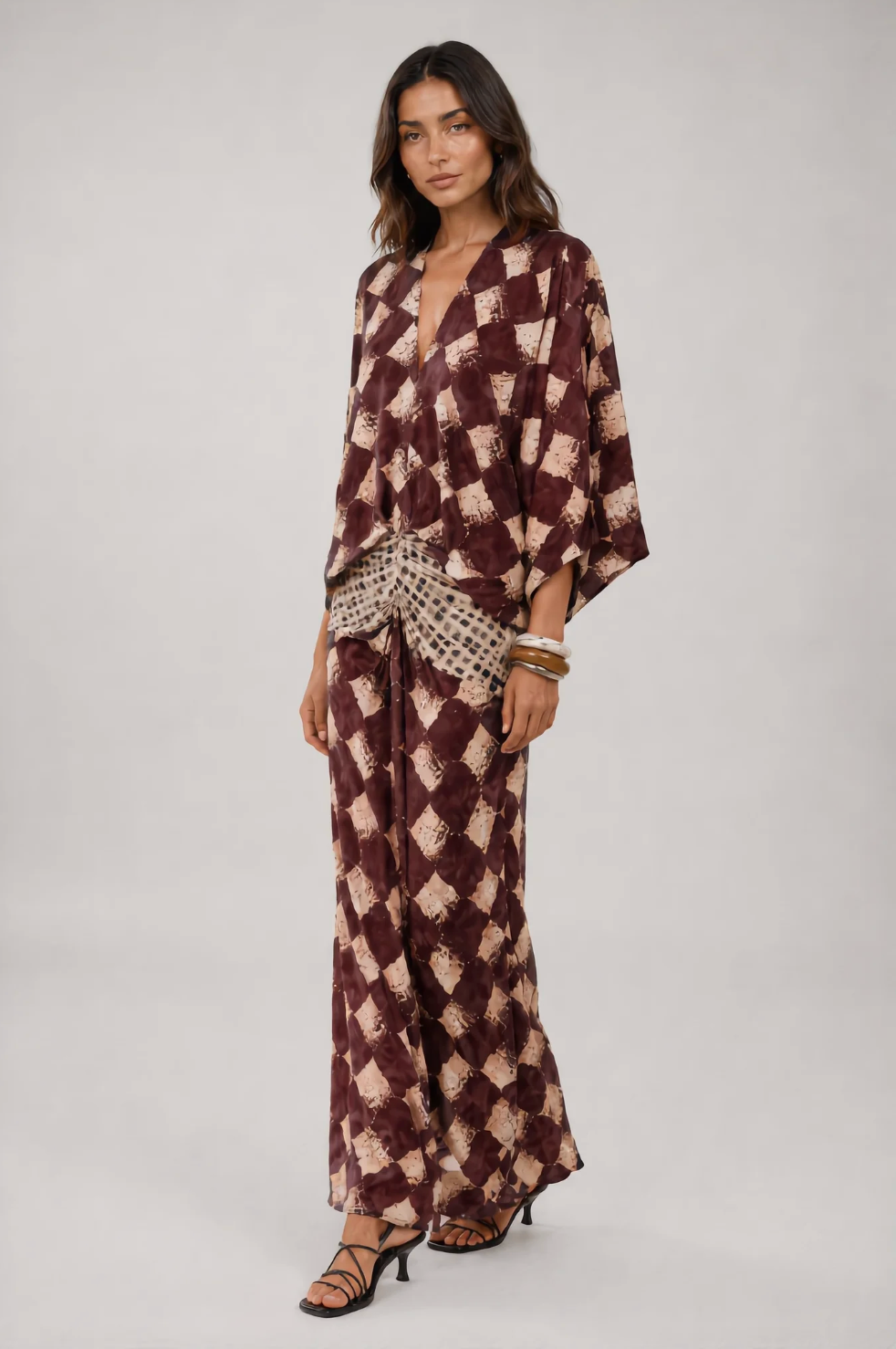 Vestido Manuela maxi con estampado mosaico – Lucia Navarro