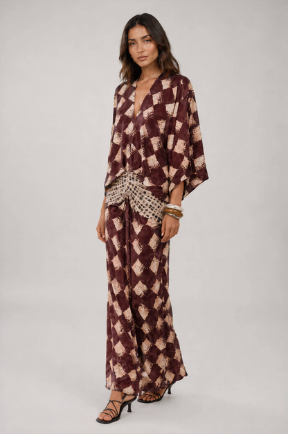 Vestido Manuela maxi con estampado mosaico – Lucia Navarro