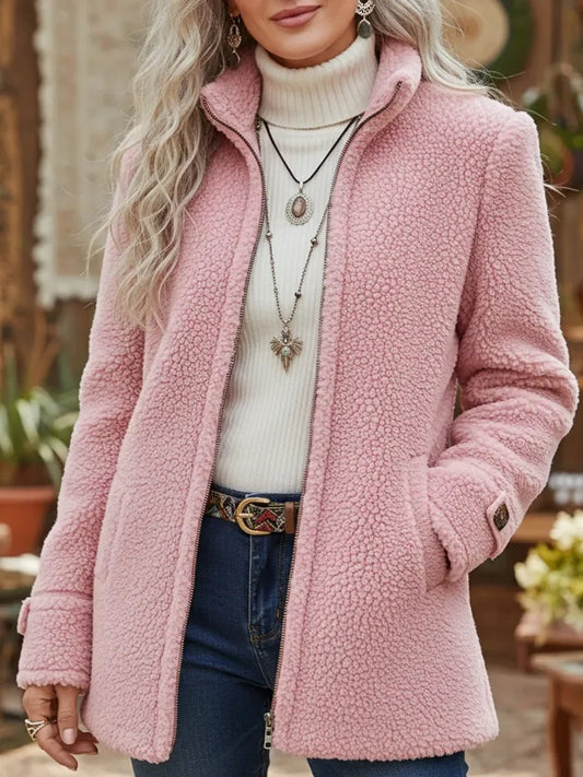 Chaqueta Borreguito Candela rosa - Lucia Navarro